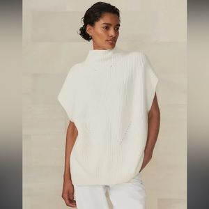 Banana Republic Merino Cashmere Crème Canyon Poncho sleeveless Sweater Size M-L